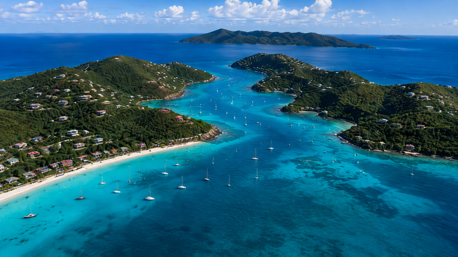 Aerial view of Virgin Islands